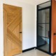 modern houten deur artistiek patroon