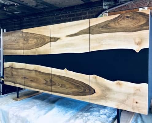 Walnut open doors